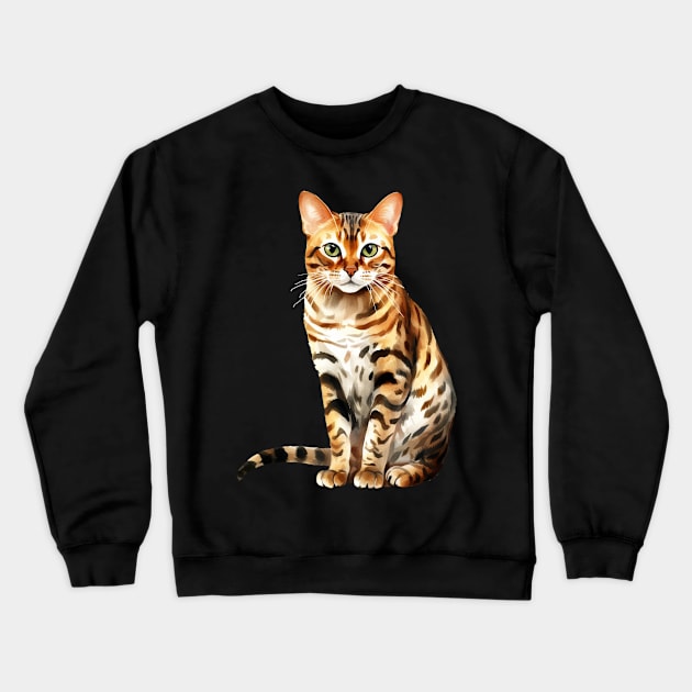 Bengal Crewneck Sweatshirt by DavidBriotArt